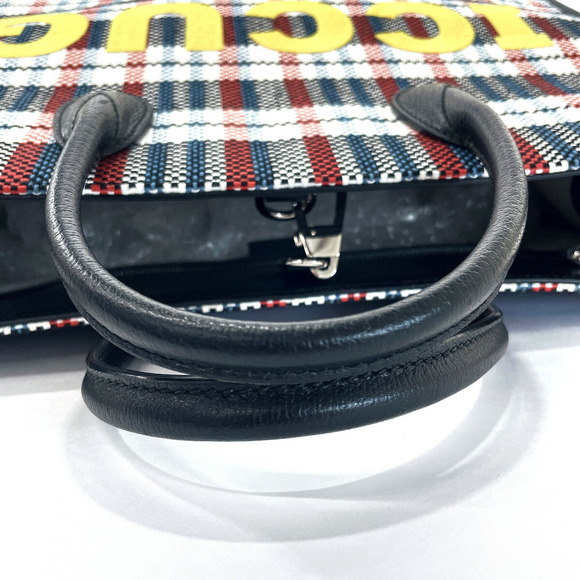Gucci Large Tote Embroidered Canvas Leather Multicolor - Picture 7 of 13